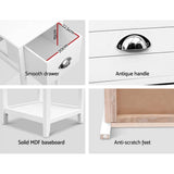 darrahopens Furniture > Bedroom Artiss Bedside Table Nightstand Drawer Storage Cabinet Lamp Side Shelf White