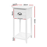 darrahopens Furniture > Bedroom Artiss Bedside Table Nightstand Drawer Storage Cabinet Lamp Side Shelf White