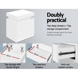 darrahopens Furniture > Bedroom Artiss Bedside Tables 2 Drawers Side Table Storage Nightstand White Bedroom Wood