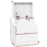 darrahopens Furniture > Bedroom Artiss Bedside Tables 2 Drawers Side Table Storage Nightstand White Bedroom Wood