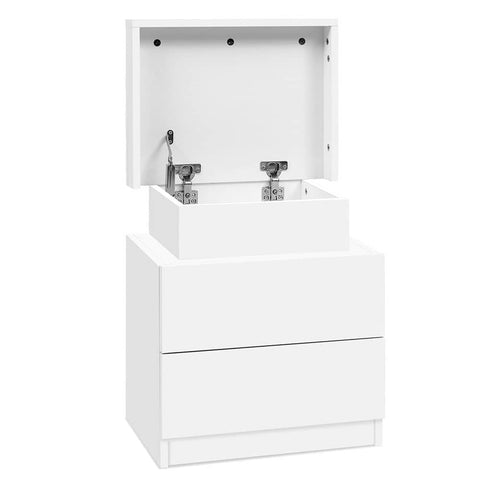 darrahopens Furniture > Bedroom Artiss Bedside Tables 2 Drawers Side Table Storage Nightstand White Bedroom Wood