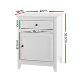 darrahopens Furniture > Bedroom Artiss Bedside Tables Big Storage Drawers Cabinet Nightstand Lamp Chest White