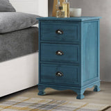 darrahopens Furniture > Bedroom Artiss Bedside Tables Drawers Side Table Cabinet Vintage Blue Storage Nightstand