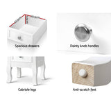 darrahopens Furniture > Bedroom Artiss Bedside Tables Drawers Side Table French Storage Cabinet Nightstand Lamp