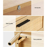 Darrahopens Furniture > Bedroom Artiss Bedside Tables Rattan 2 Drawers Side Table Nightstand Storage Cabinet