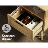 Darrahopens Furniture > Bedroom Artiss Bedside Tables Rattan Drawers Side Table Nightstand Storage Cabinet Wood