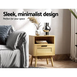Darrahopens Furniture > Bedroom Artiss Bedside Tables Rattan Drawers Side Table Nightstand Storage Cabinet Wood