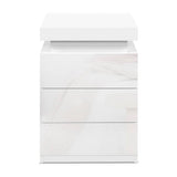 darrahopens Furniture > Bedroom Artiss Bedside Tables Side Table 3 Drawers RGB LED High Gloss Nightstand White