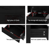 darrahopens Furniture > Bedroom Artiss Bedside Tables Side Table Drawers RGB LED High Gloss Nightstand Black