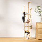 Darrahopens Furniture > Bedroom Artiss Clothes Rack Coat Stand 165cm 9 Hooks Tree Shelf Bamboo