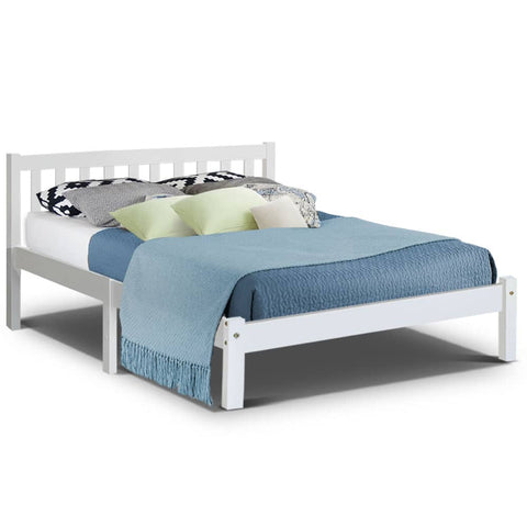 darrahopens Furniture > Bedroom Artiss Double Full Size Wooden Bed Frame SOFIE Pine Timber Mattress Base Bedroom