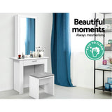darrahopens Furniture > Bedroom Artiss Dressing Table Mirror Stool Mirror Jewellery Cabinet Makeup Storage Desk