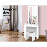 darrahopens Furniture > Bedroom Artiss Dressing Table Mirror Stool Mirror Jewellery Cabinet Makeup Storage Desk