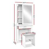 darrahopens Furniture > Bedroom Artiss Dressing Table Mirror Stool Mirror Jewellery Cabinet Makeup Storage Desk
