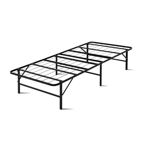 darrahopens Furniture > Bedroom Artiss Folding Bed Frame Single Metal Bed Base Portable Black