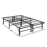 darrahopens Furniture > Bedroom Artiss Folding Double Metal Bed Frame - Black