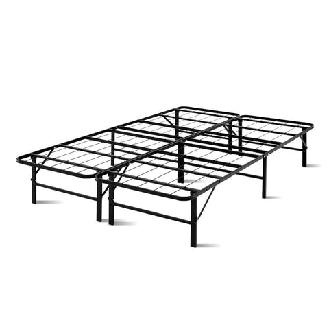 darrahopens Furniture > Bedroom Artiss Folding Double Metal Bed Frame - Black