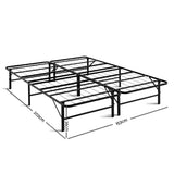 darrahopens Furniture > Bedroom Artiss Folding Queen Metal Bed Frame - Black