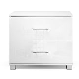darrahopens Furniture > Bedroom Artiss High Gloss Two Drawers Bedside Table - White