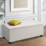 darrahopens Furniture > Bedroom Artiss Large Fabric Storage Ottoman - Beige