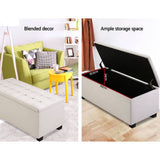 darrahopens Furniture > Bedroom Artiss Large Fabric Storage Ottoman - Beige