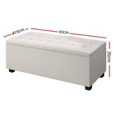 darrahopens Furniture > Bedroom Artiss Large Fabric Storage Ottoman - Beige