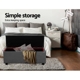 darrahopens Furniture > Bedroom Artiss Large Fabric Storage Ottoman - Grey