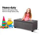 darrahopens Furniture > Bedroom Artiss Large Fabric Storage Ottoman - Grey