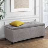darrahopens Furniture > Bedroom Artiss Large Fabric Storage Ottoman - Light Grey
