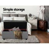 darrahopens Furniture > Bedroom Artiss Large Fabric Storage Ottoman - Light Grey