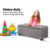 darrahopens Furniture > Bedroom Artiss Large Fabric Storage Ottoman - Light Grey