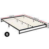 Darrahopens Furniture > Bedroom Artiss Metal Bed Frame Queen Size Bed Base Mattress Platform Black BERU