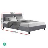 darrahopens Furniture > Bedroom Artiss Neo Bed Frame Fabric - Grey Double