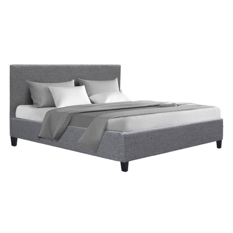 darrahopens Furniture > Bedroom Artiss Neo Bed Frame Fabric - Grey Double