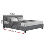 darrahopens Furniture > Bedroom Artiss Neo Bed Frame Fabric - Grey Queen