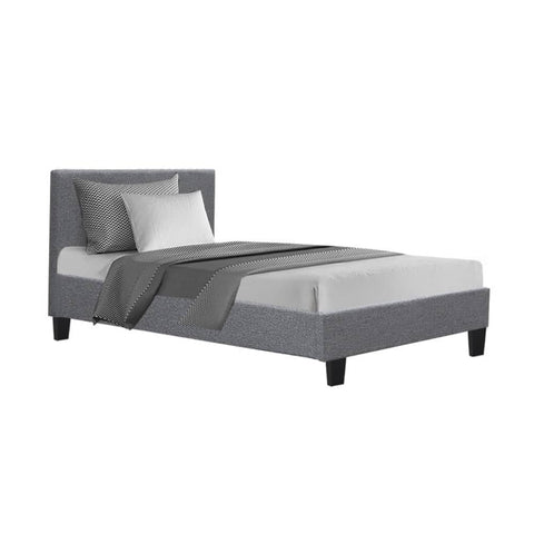 darrahopens Furniture > Bedroom Artiss Neo Bed Frame Fabric - Grey Single