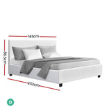 darrahopens Furniture > Bedroom Artiss Neo Bed Frame PU Leather - White Double