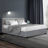 darrahopens Furniture > Bedroom Artiss Nino Bed Frame Fabric - Grey Double