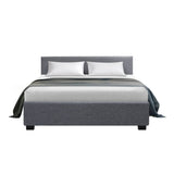 darrahopens Furniture > Bedroom Artiss Nino Bed Frame Fabric - Grey Double