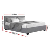 darrahopens Furniture > Bedroom Artiss Nino Bed Frame Fabric - Grey Double
