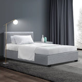 darrahopens Furniture > Bedroom Artiss Nino Bed Frame Fabric - Grey King Single