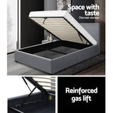 darrahopens Furniture > Bedroom Artiss Nino Bed Frame Fabric - Grey King Single