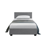 darrahopens Furniture > Bedroom Artiss Nino Bed Frame Fabric - Grey King Single