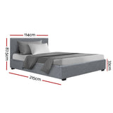 darrahopens Furniture > Bedroom Artiss Nino Bed Frame Fabric - Grey King Single