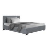 darrahopens Furniture > Bedroom Artiss Nino Bed Frame Fabric - Grey King Single