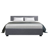 darrahopens Furniture > Bedroom Artiss Nino Bed Frame Fabric - Grey Queen