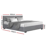 darrahopens Furniture > Bedroom Artiss Nino Bed Frame Fabric - Grey Queen