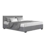 darrahopens Furniture > Bedroom Artiss Nino Bed Frame Fabric - Grey Queen