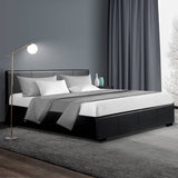 darrahopens Furniture > Bedroom Artiss Nino Bed Frame PU Leather - Black Queen