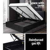 darrahopens Furniture > Bedroom Artiss Nino Bed Frame PU Leather - Black Queen